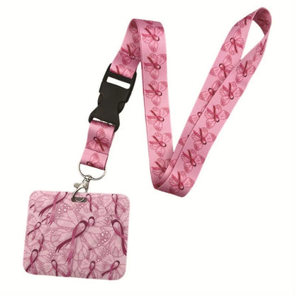 Trendy Anime Red Ribbon Lanyard for Women with Key Strap and ID Holder