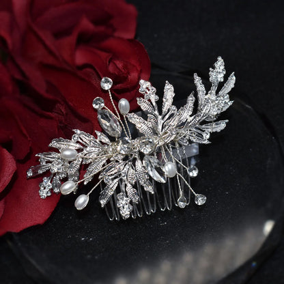 Elegant Crystal Bridal Hair Comb Silver Gold Wedding Headpiece for Women