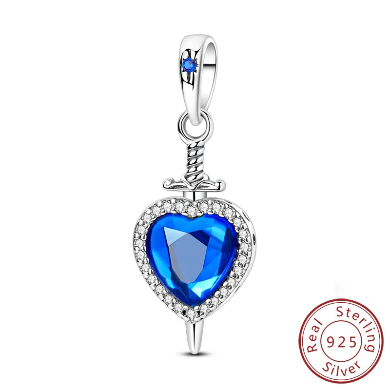 925 Sterling Silver Charms Pendant Set for Bracelets Angel Devil's Eye Fatima's Hand Cross Women's Jewelry Gift KTC1498