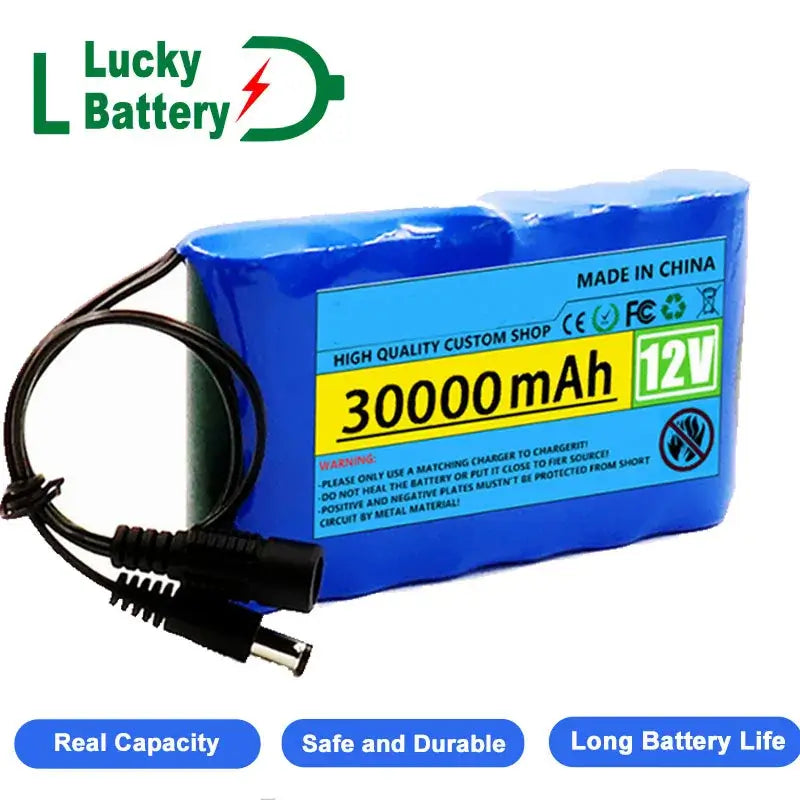 12V 30000mah Lithium Battery Pack Capacity Rechargeable Battery