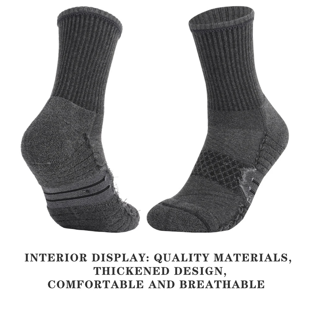 6 Pairs Unisex Heavy Cushion Hiking Socks Cotton Anti Odor