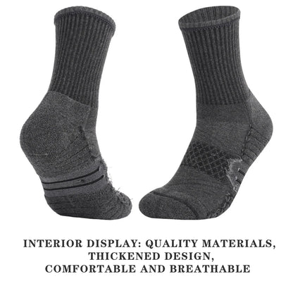 6 Pairs Unisex Heavy Cushion Hiking Socks Cotton Anti Odor