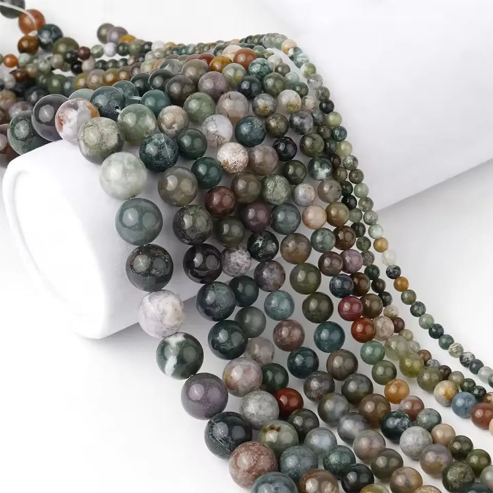 Indian Agate Natural Stone Beads for DIY Jewelry Making Bracelet Necklace Accessories