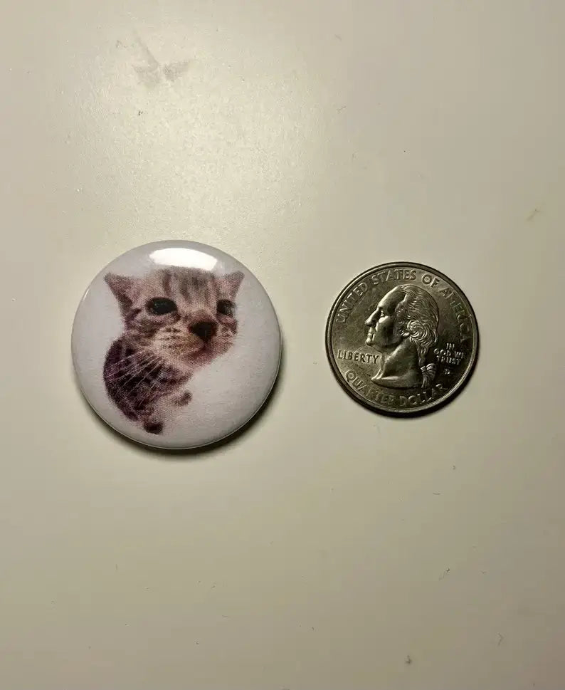 Strawberry Cat Button Pin Set - Adorable Feline Fashion Accessories one set