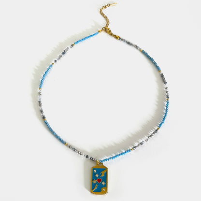 Peri'sBox Bohemian Multi-Color Acrylic Beaded Pendant Necklace for Women