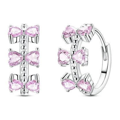 925 Sterling Silver Colorful Butterfly Heart Charms for Women DIY Jewelry Pendants Rings Earrings Bracelets