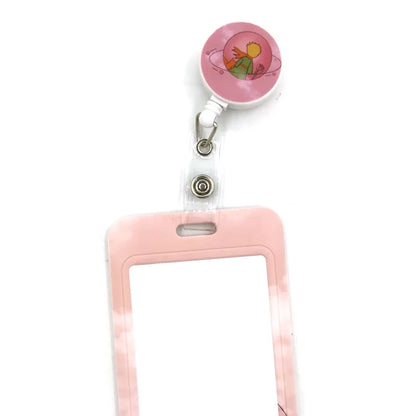 Little Prince Pink Lanyard Card Holder with Removable Buckle for Students