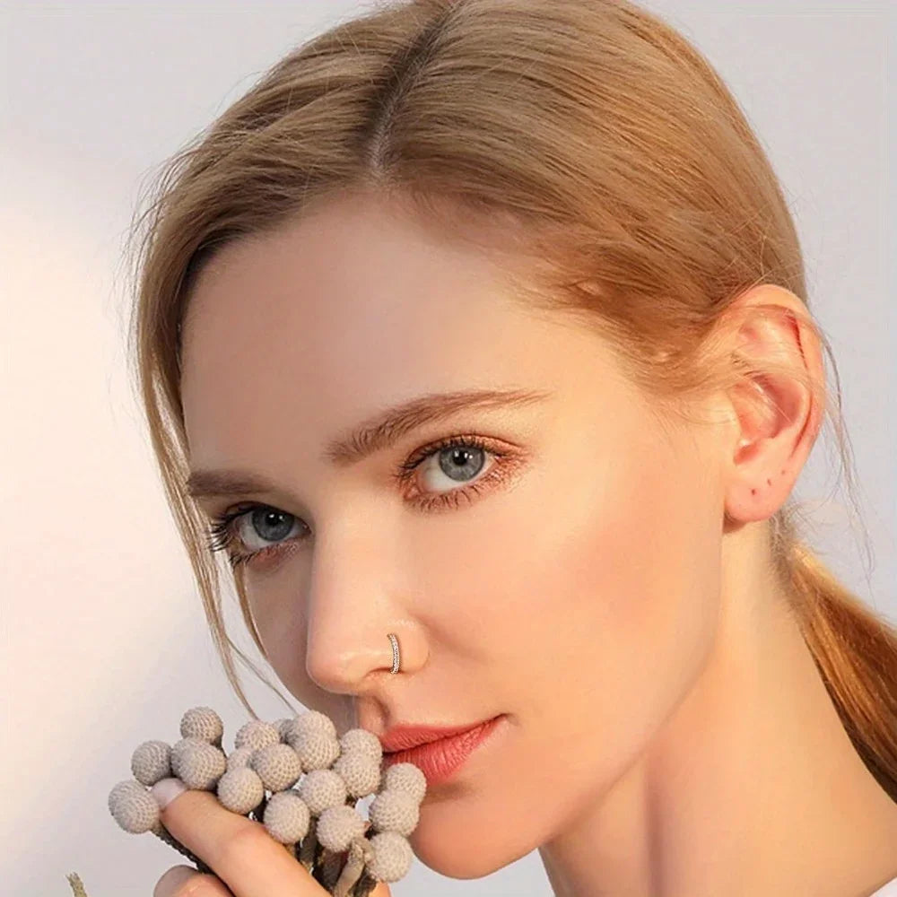 Bobisty Surgical Steel L Shaped Nose Ring Set Hypoallergenic Fashion Jewelry for Men and Women