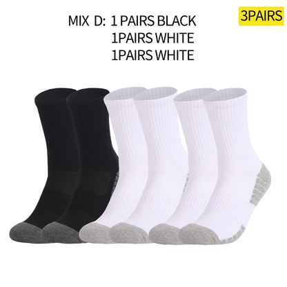 3 Pairs Heavy Duty Cotton Trekking Socks Men Non Slip