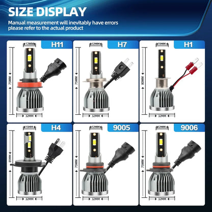 Ultra Bright 6500K LED Car Headlight Bulbs 12V/24V 28000LM High Low Beam Conversion Kit