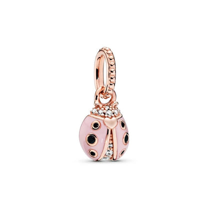 Sparkling Rose Gold Family Tree & Flower Charm Bead for European Silver Bracelet YY0179