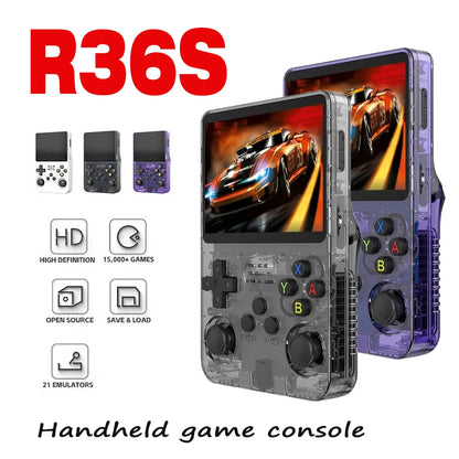 R36S Retro Game Console Portable Handheld with 3.5 Inch Display 128GB Memory Linux Open Source System and 15000 Games