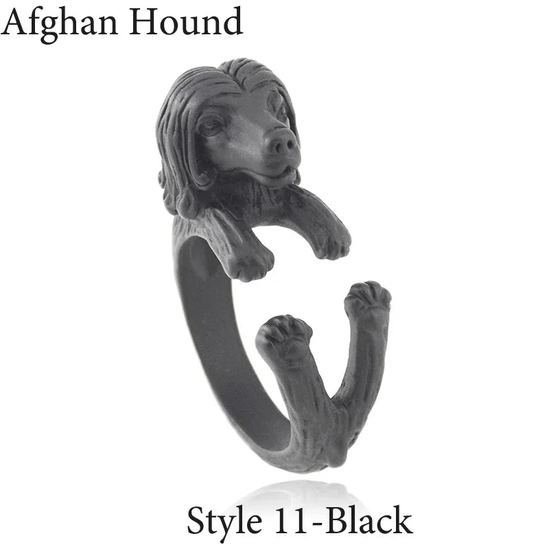 Vintage Labrador Retriever Wrap Ring Adjustable Fashion Jewelry for Women and Men