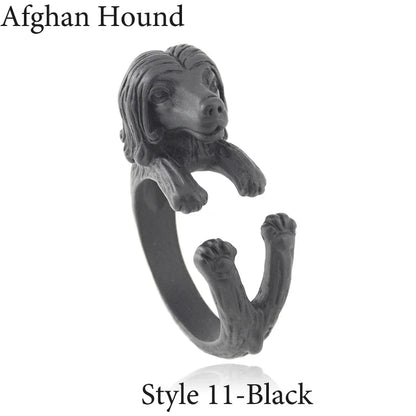 Vintage Labrador Retriever Wrap Ring Adjustable Fashion Jewelry for Women and Men