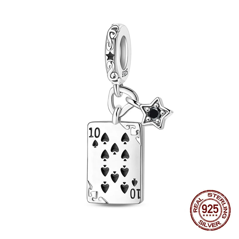 925 Sterling Silver Tarot Hourglass Bead Charm For Bracelet