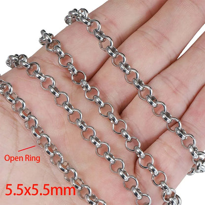 Stainless Steel Circle Link Chain for DIY Jewelry Making Necklace and Bracelet Supplies