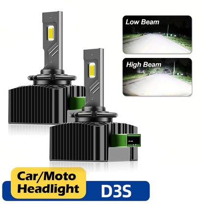 Universal 12V Xenon LED Headlight Bulb Replacement Kit 6000K Brightness with 360 Degree Beam Angle