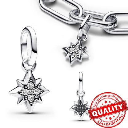 Elegant 925 Sterling Silver Pearl Heart Key Pendant for Bracelets and Necklaces FCC395
