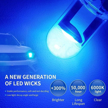 Universal Car LED T10 W5W Canbus Glass COB 6000K Dome Reading License Plate Light Bulb 12V White Blue Red