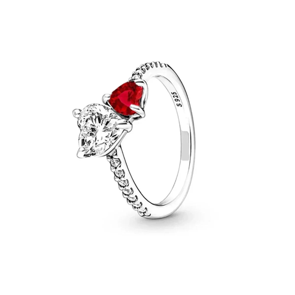 Original 925 Sterling Silver Heart Crown Bow Moon Shell Colorful Crystal Ring for Women Fine Jewelry Gift XR185