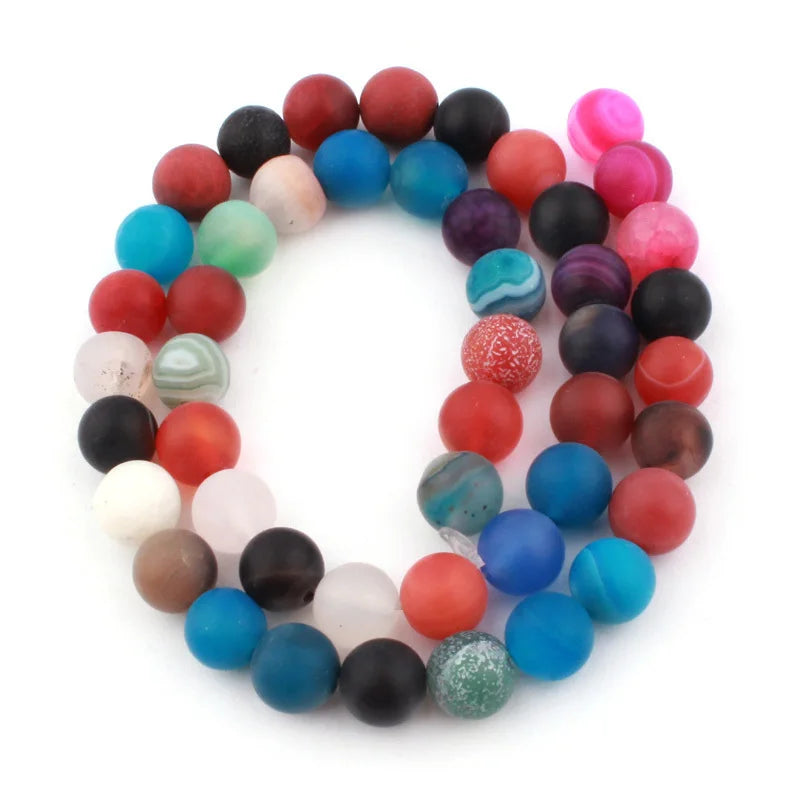 Natural Multicolor Cracked Agate Faceted Stone Beads for DIY Necklaces and Bracelets 15 Inches