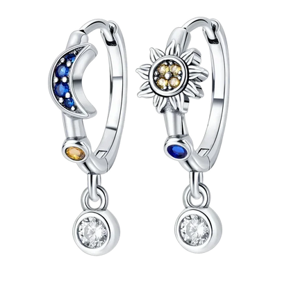Luxury 925 Sterling Silver Chunky Hoop Earrings with Big Heart Zircon Accents for Women Wedding Party Jewelry Gifts