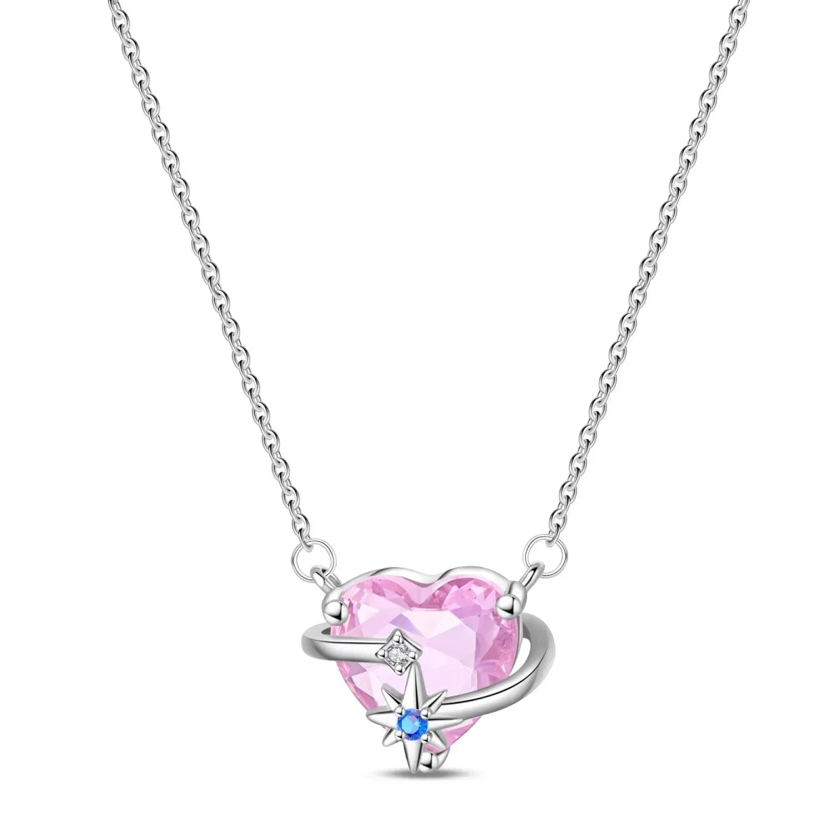 Luxury 925 Sterling Silver Colorful Arrow Heart Bow Tie Feather Pendant Necklace Charming DIY Gift for Women