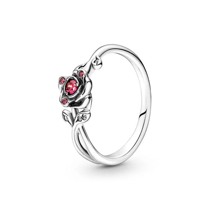 Heartfelt Elegance Red Pink Heart Zircon Ring for Women Sizes 6 to 9 PAR021