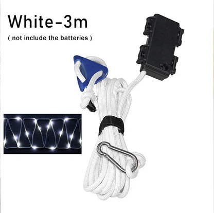 Camping Tent Rope Light Outdoor LED Waterproof 6mm Straps White-3m