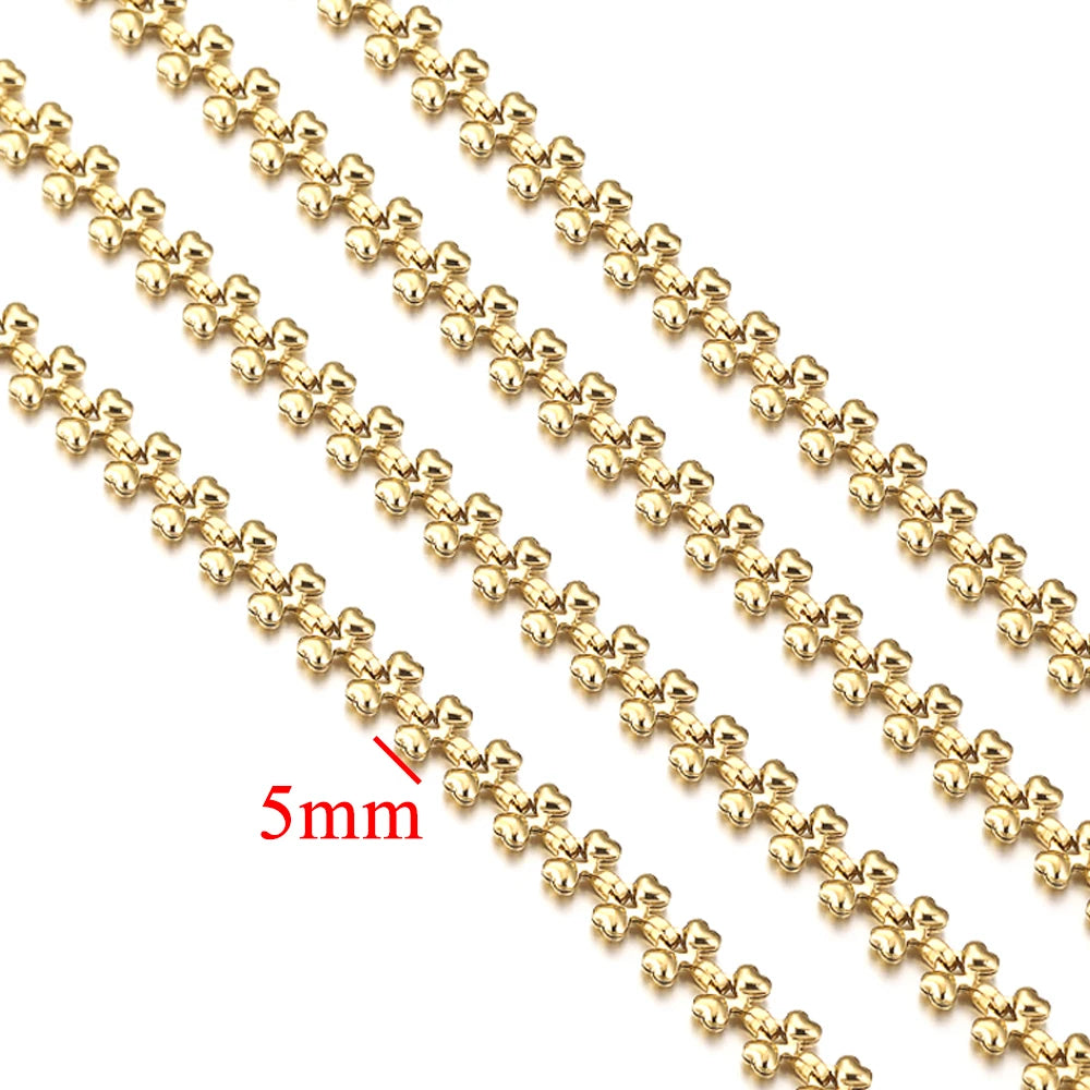 Gold Plated Stainless Steel Chain for DIY Jewelry Crafting Necklace Bracelet Anklet 1 Meter