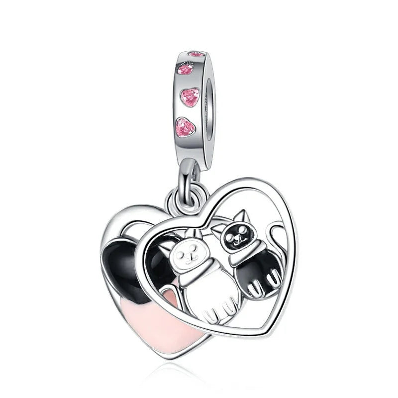 Pink Butterfly Axolotl Dangle Beads For 925 Silver Bracelet