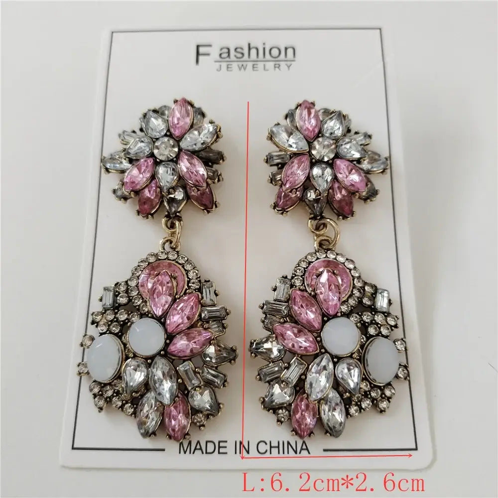 Indian Ethnic Crystal Rhinestone Necklace Earrings Set for Bridal 2024 Colorful Sets