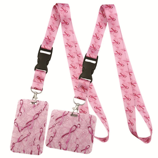Trendy Anime Red Ribbon Lanyard for Women with Key Strap and ID Holder