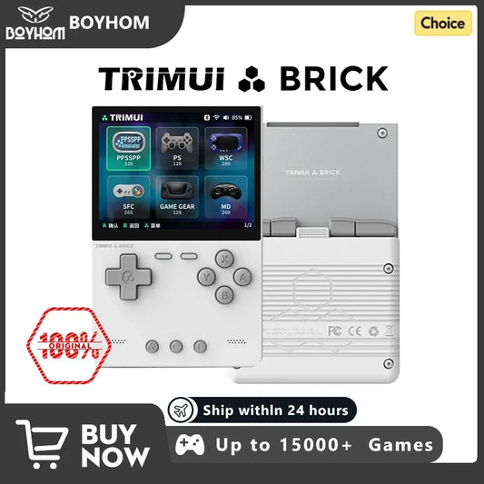 Trimui Brick Vertical Edition Open Source Palm Phone 3.2 Inch 1024x768 400ppi Portable Lightweight 3000mAh Back Top Ambient Light