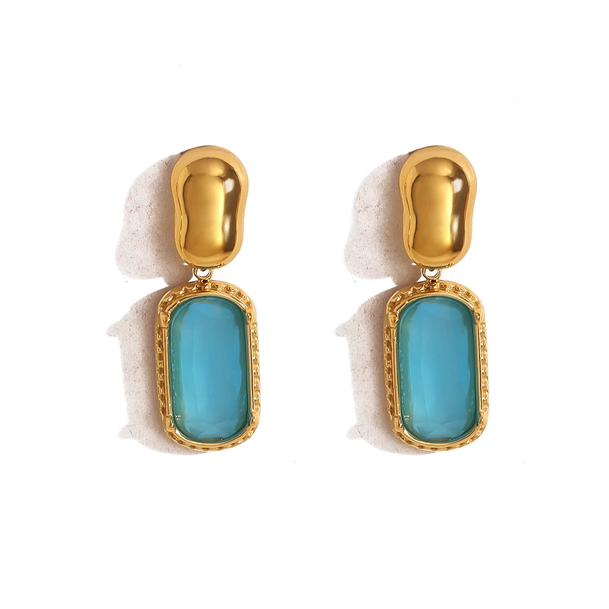 Wild and Free 18K Gold Plated Cubic Zirconia Stainless Steel Drop Earrings for Women