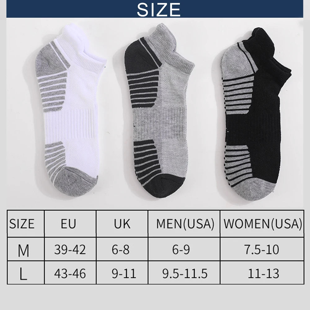 3 Pairs Breathable Mesh Ankle Socks Thick Terry Sole