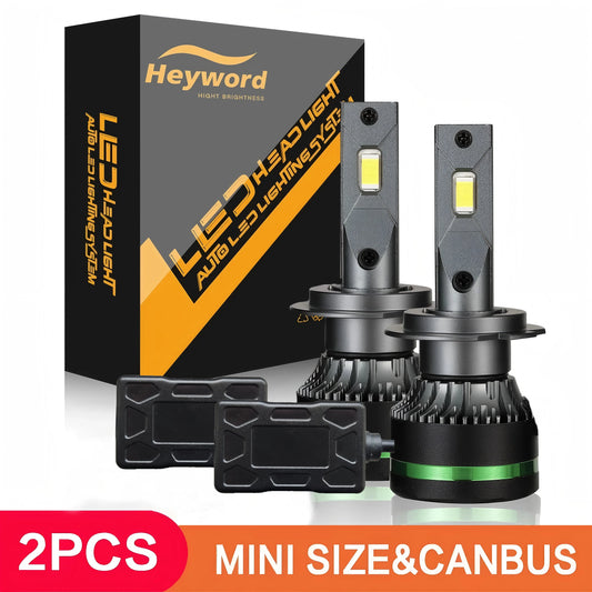 2PCS Ultra Bright Copper Tube LED Headlights 120W 6000K