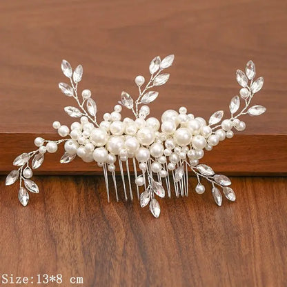 Silver Pearl Rhinestone Bridal Hair Combs - Top-Rated Wedding Hair Accessories for Women Silver 22