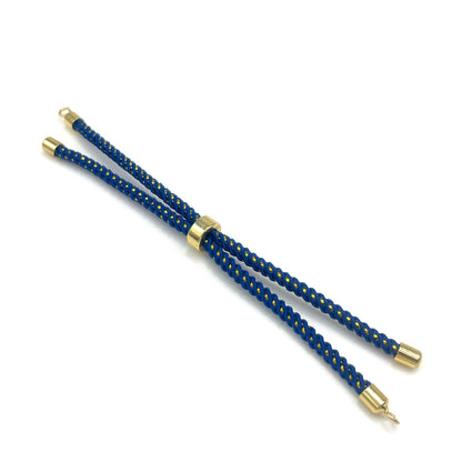 Adjustable Nylon Rope Bracelet Set with Brass Ends for DIY Jewelry Crafting