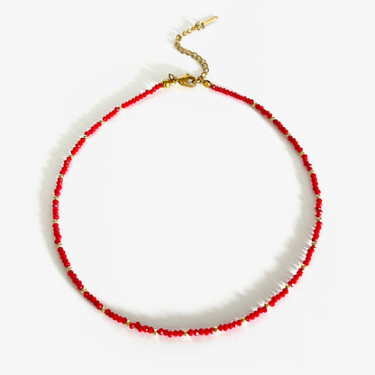 PerisBox Boho Colorful Acrylic Beaded Necklace with 18K Gold Plated Solid Fish Pendant Waterproof Stackable Jewelry for Women