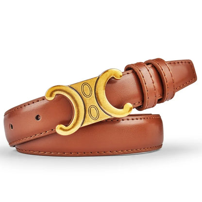 Fashion Women Genuine Leather Belts Gold Buckle Best Match 005-zongse