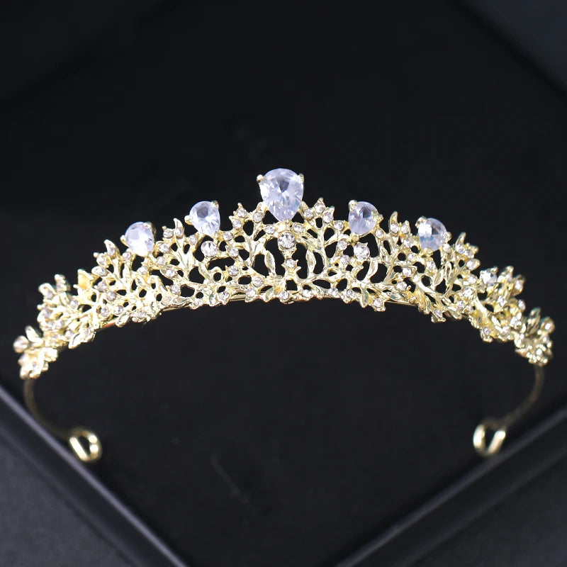 Gold Crystal Bridal Tiara - Top-Rated Rhinestone Headband for Weddings Gold 8