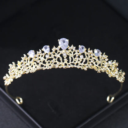 Gold Crystal Bridal Tiara - Top-Rated Rhinestone Headband for Weddings Gold 8