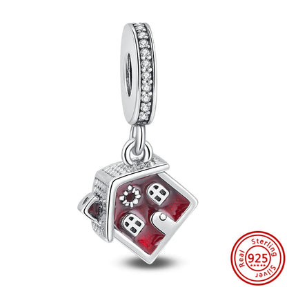 925 Silver Hot Air Balloon Castle Tower Mushroom Charms