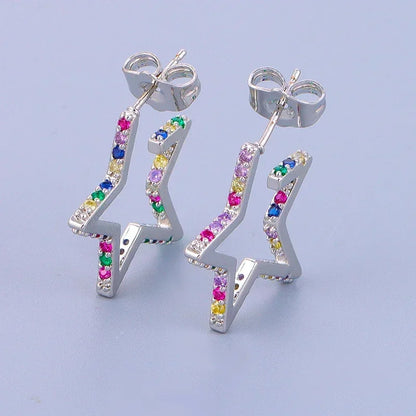 Crmya Gold-Color Cubic Zirconia Hoop Earrings Set for Women Fashion Jewelry 2023