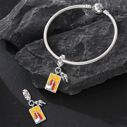 925 Sterling Silver Tarot Hourglass Bead Charm For Bracelet