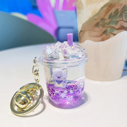 Kawaii Bubble Tea Keychain Cute Boba Milk Tea Cup Pendant for Girls Stylish School Bag Accessory
