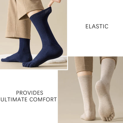 Mens Wool Five Finger Toe Socks Breathable Business