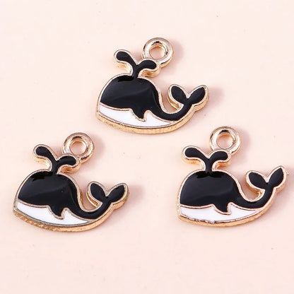 10 Pieces Mixed Cute Animal Charms Enamel Butterfly Cow Snail Cat Rabbit Deer Pendants for DIY Jewelry Making