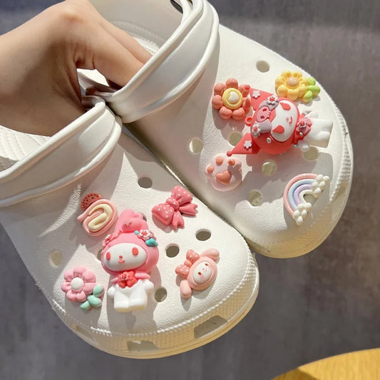 Miniso Cute Cartoon Kuromi 3D Charm Shoe Accessories for DIY Sandals and Slippers